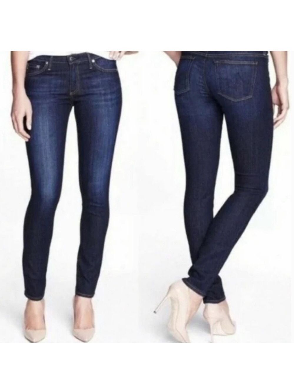 AG Adriano Goldschmied blue the Stilt Cigarette Leg denim jeans Sz 28